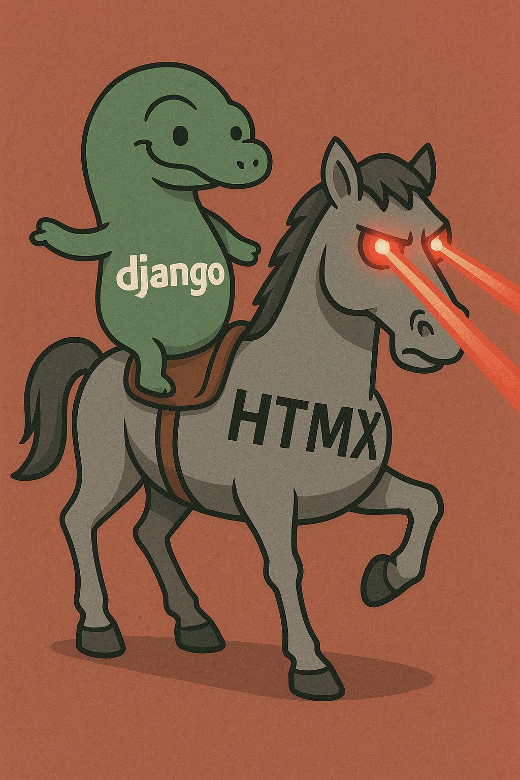 Django snake riding the HTmX horse