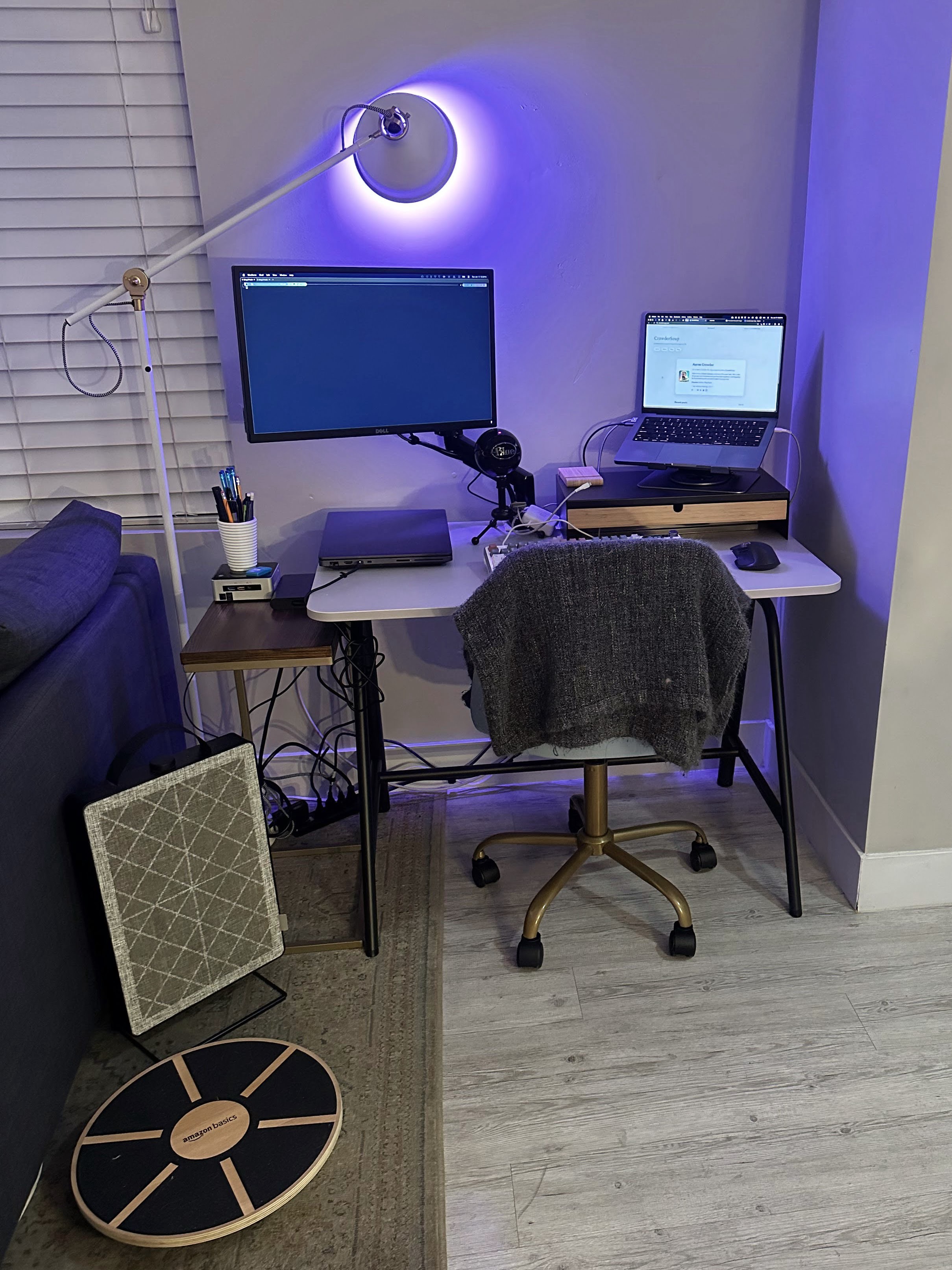 desk in seated position 