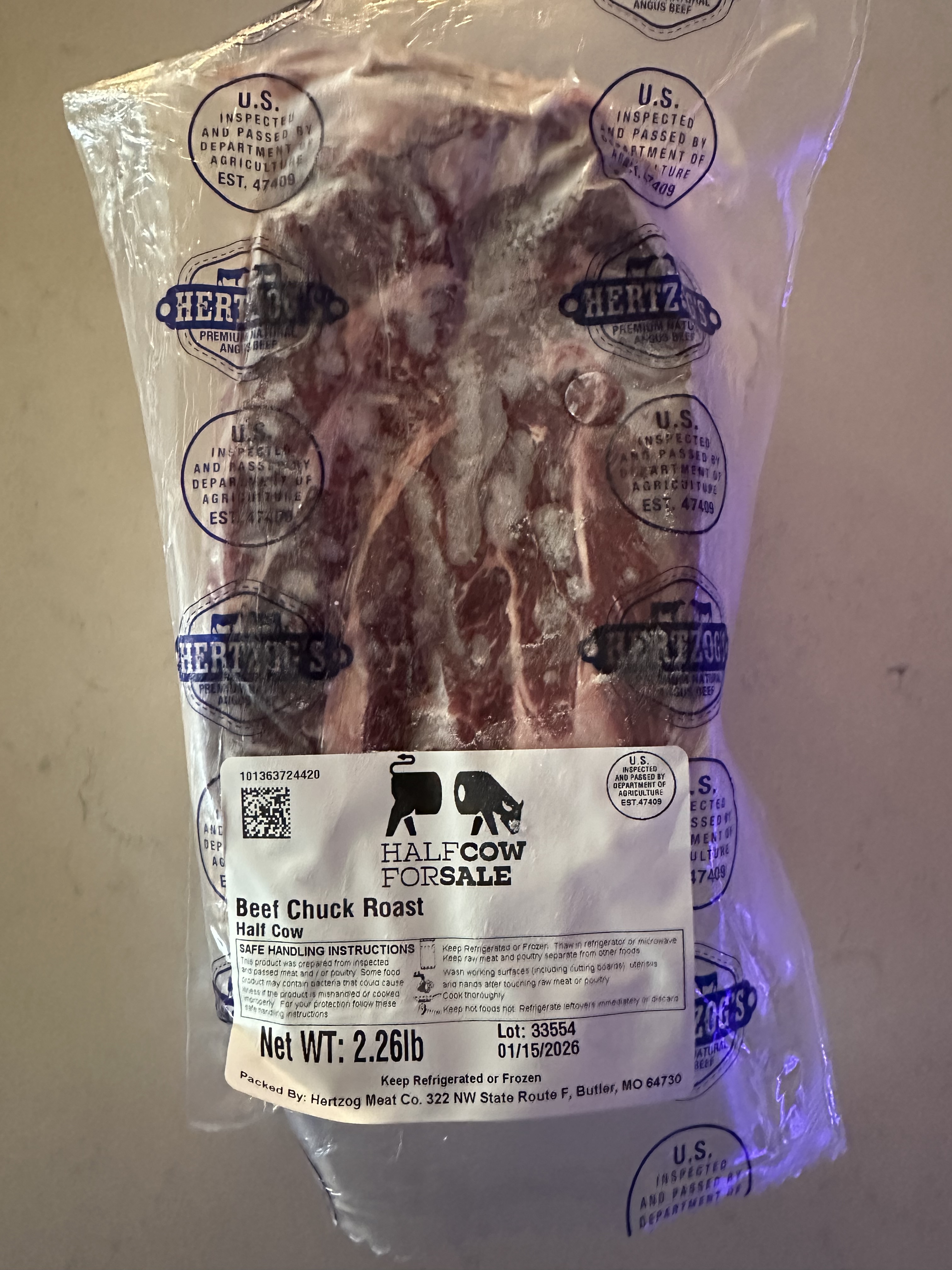 frozen beef chuck roast